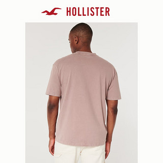 HOLLISTER24夏季美式宽松短款圆领短袖T恤男女KI324-4119 紫红色水洗 XL (180/116A)