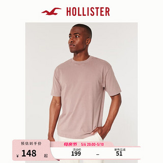 HOLLISTER24夏季美式宽松短款圆领短袖T恤男女KI324-4119 紫红色水洗 XL (180/116A)