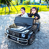 酷太阳 奔驰大G儿童电动汽车双人小孩超大越野四轮遥控宝宝玩具车可坐人