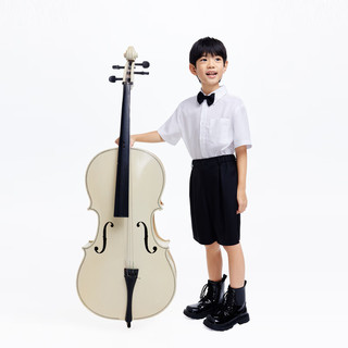 little MO&Co.little moco童装24夏装男童纯棉短袖衬衫演出礼服KBD2SHT007 本白色 120/60