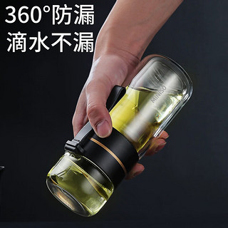 名创优品（MINISO）水杯玻璃杯大容量茶水分离杯子便携男女泡茶杯320L 粉色 茶水分离双层玻璃杯320mL 粉色