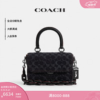 蔻驰（COACH）女士经典标志丹宁布ROGUE手袋牛仔斜挎包女包 LH/黑色