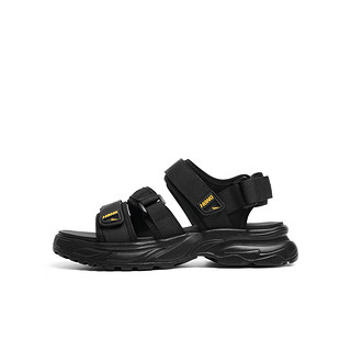 红蜻蜓沙滩凉鞋2024夏季舒适男鞋魔术贴户外运动休闲鞋 WLT24009黑色38