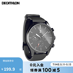 DECATHLON 迪卡侬 手表男简约运动电子表女防水指针式学生休闲腕表黑色-4128778