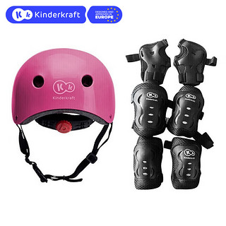 可可乐园 kk儿童平衡车滑步车滑行车单车小孩幼儿男女踏行车头盔粉色+护具