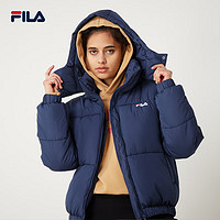 FILA 斐乐 女子棉服冬季款连帽时尚休闲外套面包服欧版 黑鸢尾色 L