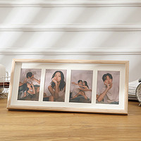 雨痕 创意组合相框摆台打印加洗照片 中空情侣6寸木质相架三四连相册框