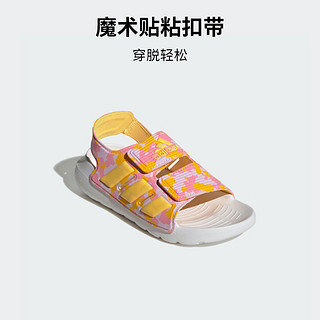 adidas ALTASWIM 2.0印花魔术贴休闲凉鞋小童阿迪达斯轻运动 粉色/黄色 30码