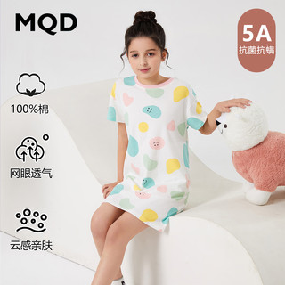 马骑顿 MQD儿童睡裙夏天公主风女童纯棉宝宝薄款小女孩睡衣中大童家居服夏季 白色 110/60