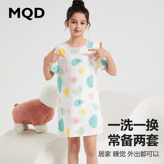 马骑顿 MQD儿童睡裙夏天公主风女童纯棉宝宝薄款小女孩睡衣中大童家居服夏季 白色 110/60