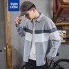 唐狮 TONLION男拼接款衬衫WP 浅灰 M