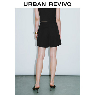 URBAN REVIVO 女士简约百搭利落通勤宽松西装短裤 UWG640057