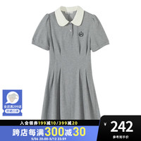 美特斯邦威连衣裙女2024夏季新款时尚百搭合体通勤收腰POLO中长裙