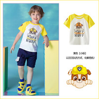汪汪队立大功汪汪队男童短袖t恤夏装2024夏季儿童上衣宝宝男孩打底衫薄款 黄色250 140CM
