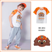 汪汪队立大功汪汪队男童短袖t恤夏装2024夏季儿童上衣宝宝男孩打底衫薄款 橙色250 130CM