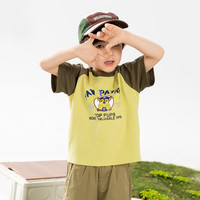 汪汪队立大功汪汪队男童短袖t恤夏装2024夏季儿童上衣宝宝男孩打底衫薄款 橄榄绿0093 110CM