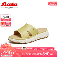 Bata外穿拖鞋女2024夏季商场新款羊皮百搭厚底休闲凉拖鞋UCL58BT4