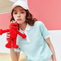ANTA 安踏 短袖POLO衫女休闲百搭T恤芝麻街X安踏联名