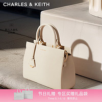 CHARLES & KEITH CHARLES&KEITH;吊牌大容量托特包手提单肩妈妈包包女包女士CK2-50160152 Ivory象