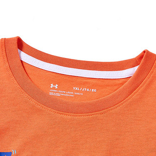安德玛（Under Armour）男童速干T恤夏季儿童运动背心男大童无袖上衣夏装童装 橙色 150cm