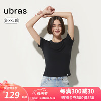 ubras24年新品全棉亲肤圆领短袖修身有型百搭休闲T恤女打底