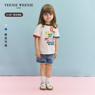 Teenie Weenie Kids小熊童装24夏季男女宝宝纯棉卡通舒适T恤 蓝色 110cm