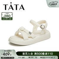 他她(TATA)2024年夏商场同款时尚女休闲凉鞋新款WW701BL4