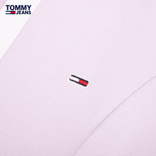 TOMMY JEANS24春夏女装双面针织撞色V领A字POLO连衣裙DW0DW17937 浅紫色W06 L