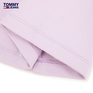 TOMMY JEANS24春夏女装双面针织撞色V领A字POLO连衣裙DW0DW17937 浅紫色W06 L