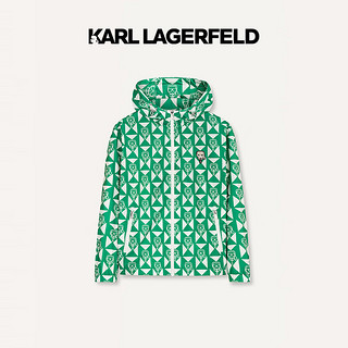 Karl Lagerfeld卡尔拉格斐轻奢老佛爷男装 2024夏款连帽潮流薄夹克外套 绿色 52