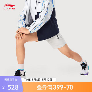 LI-NING 李宁 童鞋超轻21丨跑步鞋男女大童春夏减震回弹轻便透气运动鞋子 标准白/李宁红(男款)-5 39码