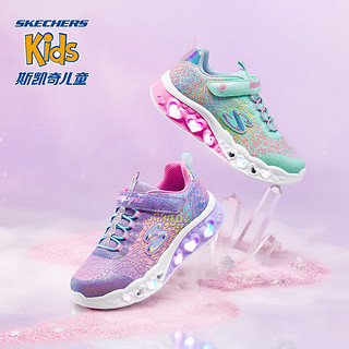 斯凯奇（Skechers）Skechers斯凯奇儿童闪灯鞋中大童儿童运动鞋休闲女童发光鞋 粉红色/多彩色/PKMT-302313L 33.5码