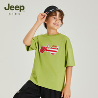 Jeep吉普童装儿童短袖T恤2024年夏季男女童洋气宽松运动休闲圆领上衣