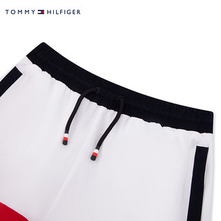 TOMMY HILFIGER24春夏童装男拼色织带贴袋撞色抽绳运动短裤TH2222005 红白拼色001 12/150cm