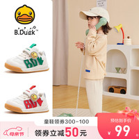 B.Duck小黄鸭童鞋儿童学步鞋春季新款软底舒适透气运动鞋女宝宝鞋 米
