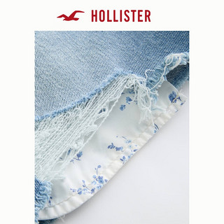 HOLLISTER24春夏辣妹宽松高腰浅色牛仔破洞短裤 女 356724-1 撕裂款，中度水洗 8 (165/74A)