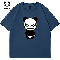 HIPANDA 你好熊猫 纯棉重磅260g潮牌圆领T恤男2024夏季新款情侣短袖