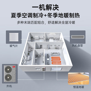 TCL8匹空气能热泵采暖机 低温制热变频增焓整体式 煤改电家用供暖 可接地暖 380v CNLZ22S/ABp-5