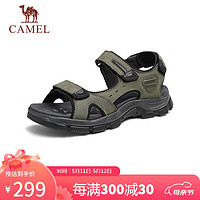 骆驼（CAMEL）男士户外轻透增高休闲沙滩凉鞋 G14M307636 浅绿 42 