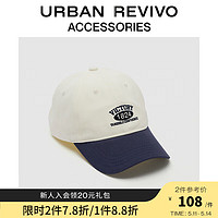 URBAN REVIVO2024夏季女士美式复古撞色棒球帽UAWA40223 米白 F