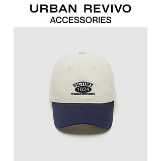 URBAN REVIVO2024夏季女士美式复古撞色棒球帽UAWA40223 米白 F