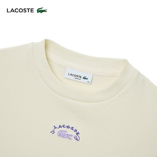 LACOSTE法国鳄鱼夏日系列女装24年夏季女士T恤圆领短袖T恤TF8172 XFJ/奶油白 38 /165