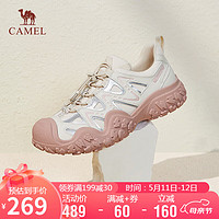 骆驼（CAMEL）【白鹿同款】溯溪鞋女撞色绑带户外鞋 L24S076620 米/银/粉 36 米/银/粉(密网款)