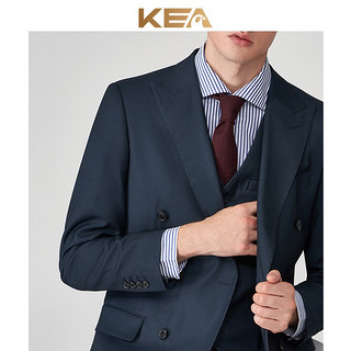 KEA春夏季英伦风猫眼纹西服套装男修身商务新郎结婚礼服双排扣西装 墨绿色单排扣-两件套 175/92A(48A)
