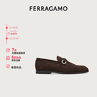 菲拉格慕（Ferragamo）男士咖啡色Gancini扣饰莫卡辛鞋 0768817_3E _ 80/42 