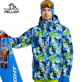 PELLIOT 伯希和 滑雪服男 户外登山防风防寒多彩印花保暖单双板滑雪衣外套