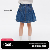 little MO&Co.little moco童装24夏装新款女童甜酷牛仔短裙半身裙子KBD2SKTT06 牛仔蓝色 1