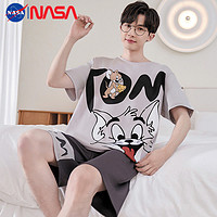 NASAOVER NASA男士睡衣夏季短袖短裤卡通夏天纯棉薄款学生青少年家居服套装
