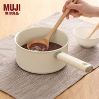 無印良品 MUJI(無印良品 )铝合金 单柄锅 附盖 家用不粘锅汤锅 MCJ8CC3A 米色 18cm 2.2L /高9.5cm