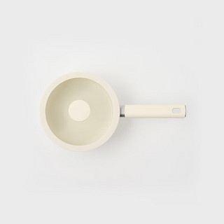 无印良品（MUJI）铝合金 单柄锅 附盖 家用不粘锅汤锅 MCJ8CC3A 米色 18cm 2.2L /高9.5cm